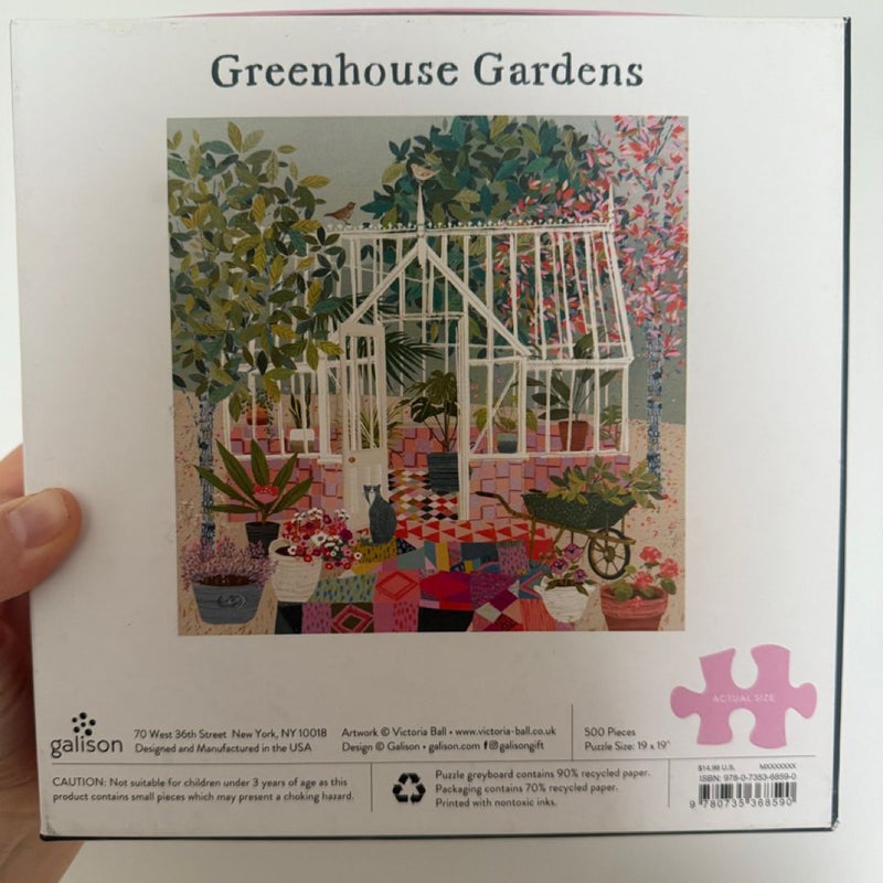 Galison Greenhouse Gardens 500 Piece Puzzle, 19" x 19"