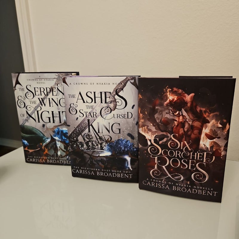 Indie Editions of Ashes of Star Cursed King/Six Scorched Roses and UK Edition of Serpent & Wings of Night