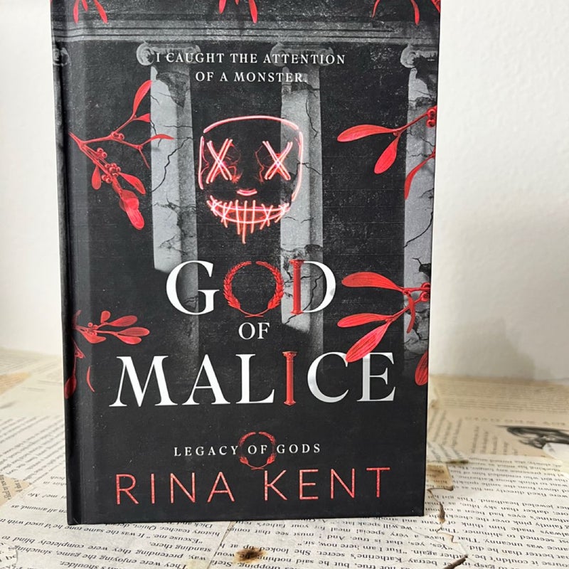 God of Malice by Rina Kent - Special Edition OOP hardcover signed bookplate