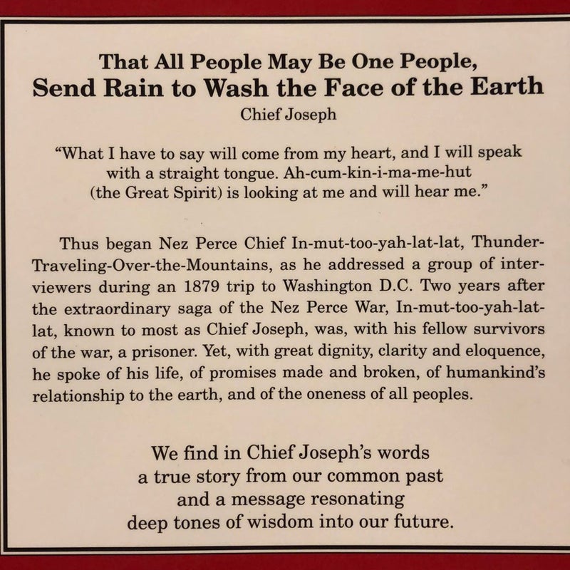 That All People May Be One People, Send Rain to Wash the Face of the Earth