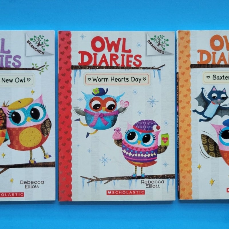 OWL DIARIES BOOKS LOT # 1-10 COMPLETE SET BY REBECCA ELLIOT BRANCHES SCHOLASTIC