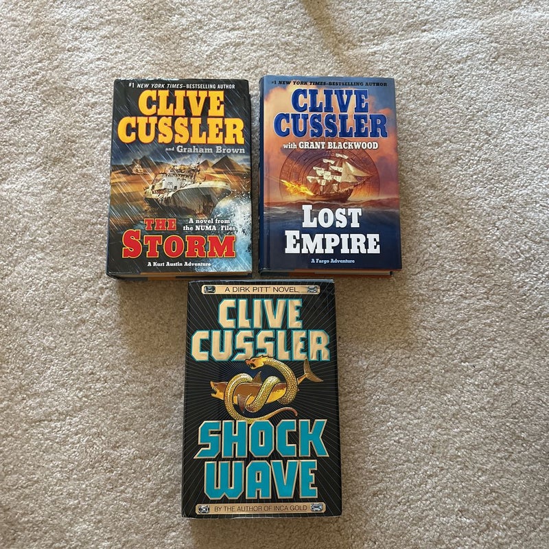 3 books: Lost Empire, Shock Wave, The Storm