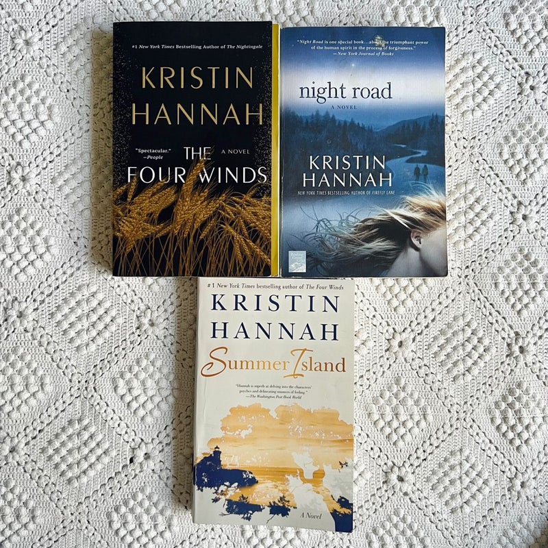 Kristin Hannah 3 Book BUNDLE The Four Winds | Night Road | Summer Island 