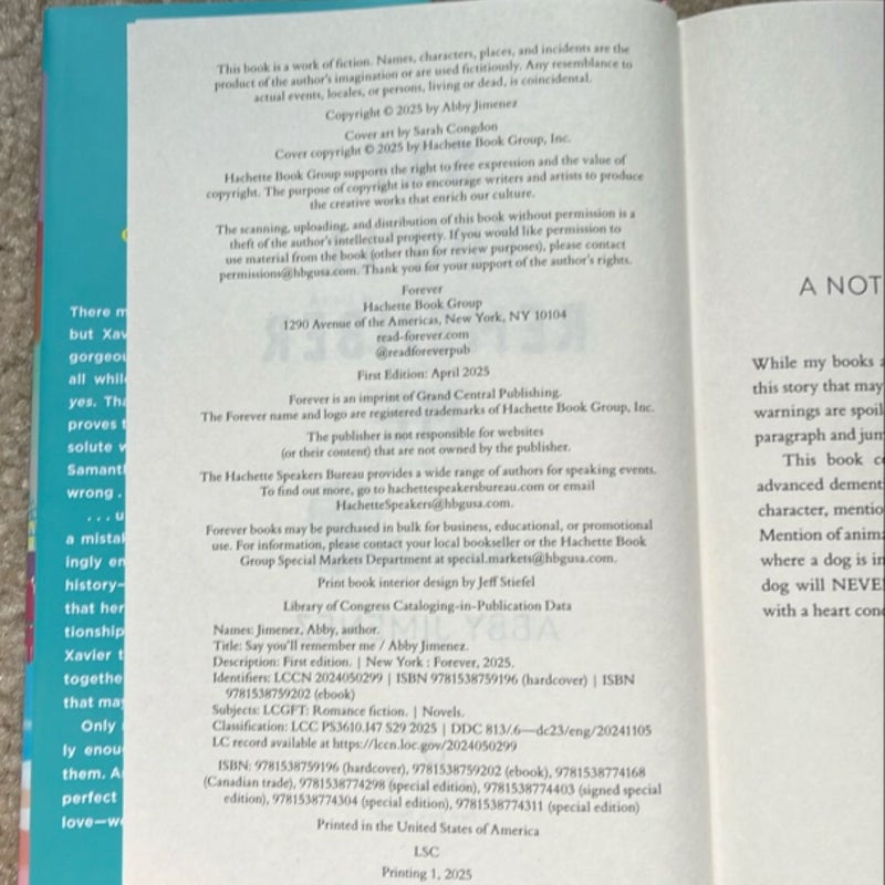 Say You’ll Remember Me (Barnes and Nobel Exclusive)