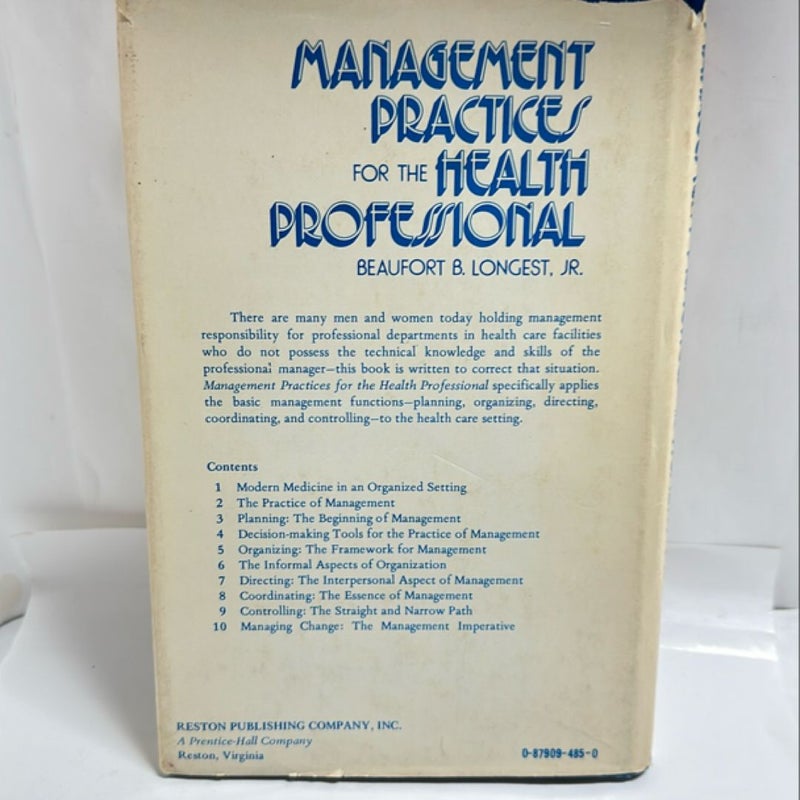 Management Practices for the Health Professional