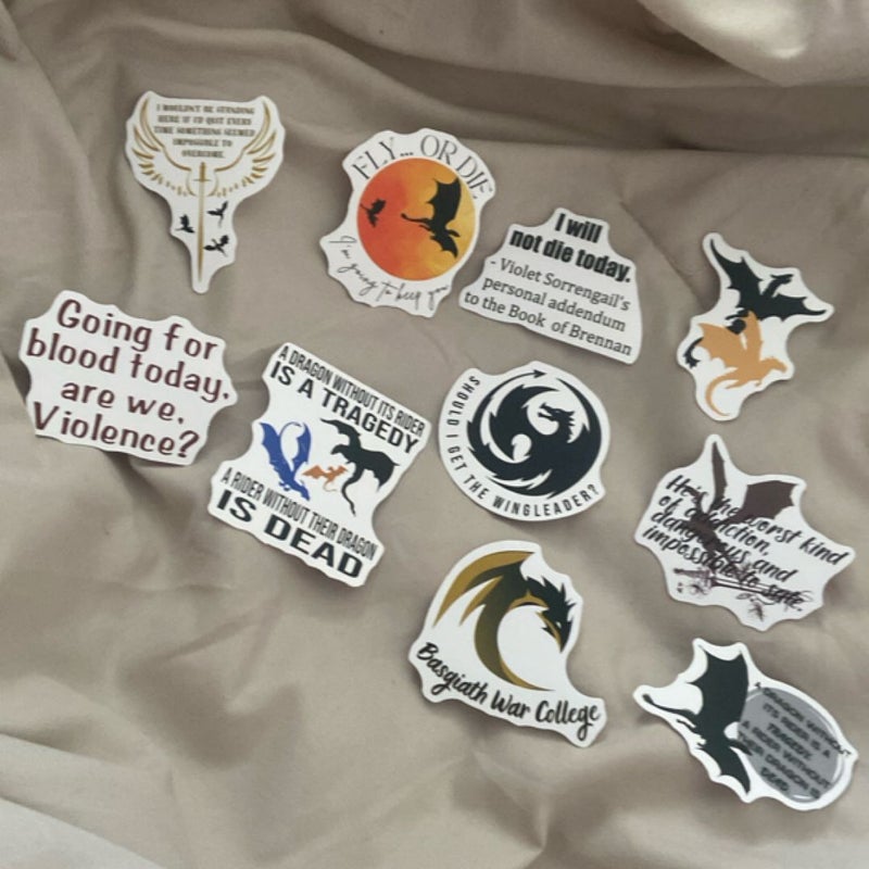 [BUNDLE] Fourth Wing- 10 p. Sticker Pack
