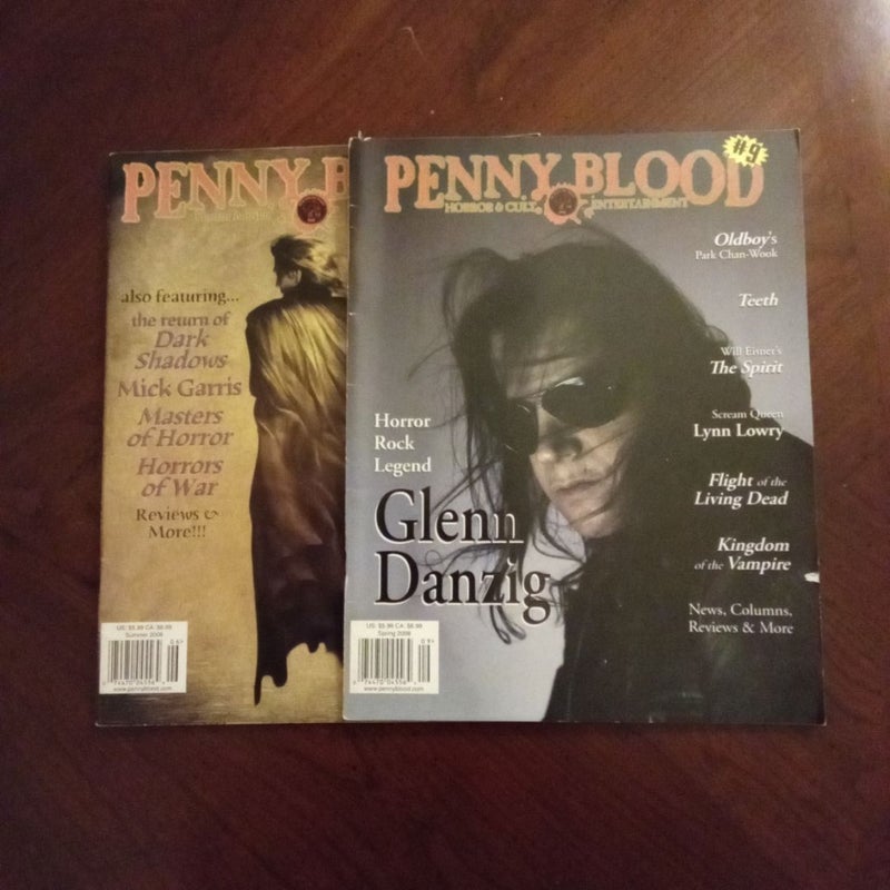 2 issues of Penny Blood horror magazine