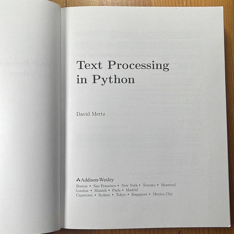 Text Processing in Python