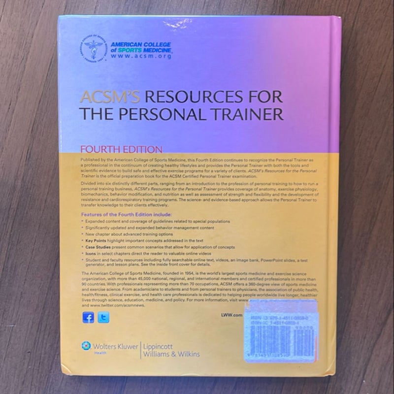 ACSM's Resources for the Personal Trainer