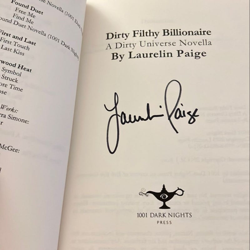 Dirty Filthy Billionaire - Signed Copy