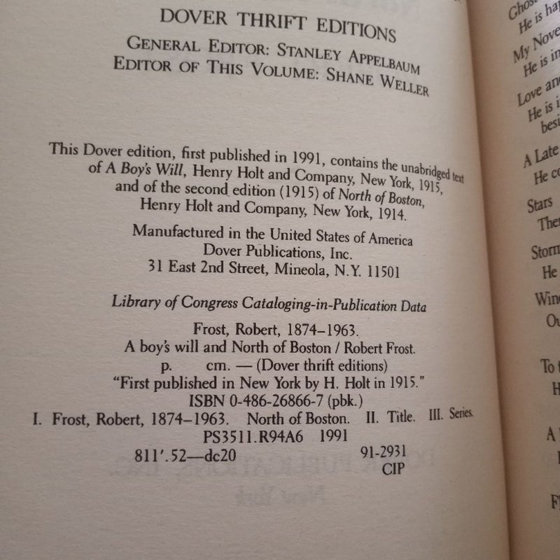 A Boy's Will and North of Boston