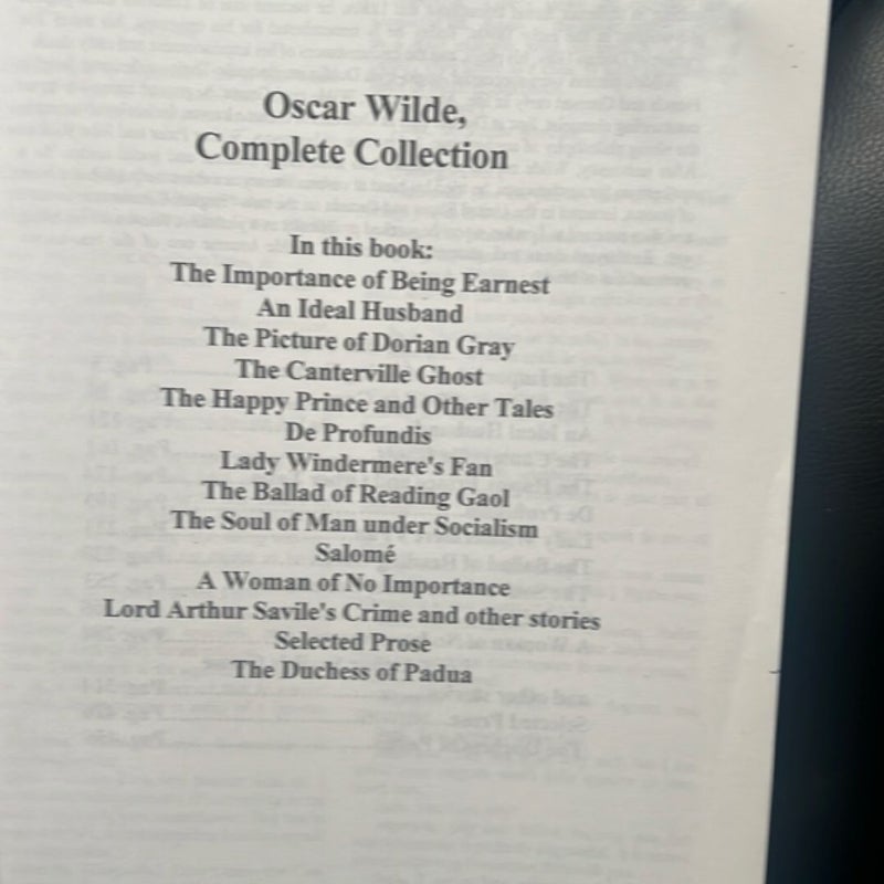 Oscar Wilde, Complete Collection