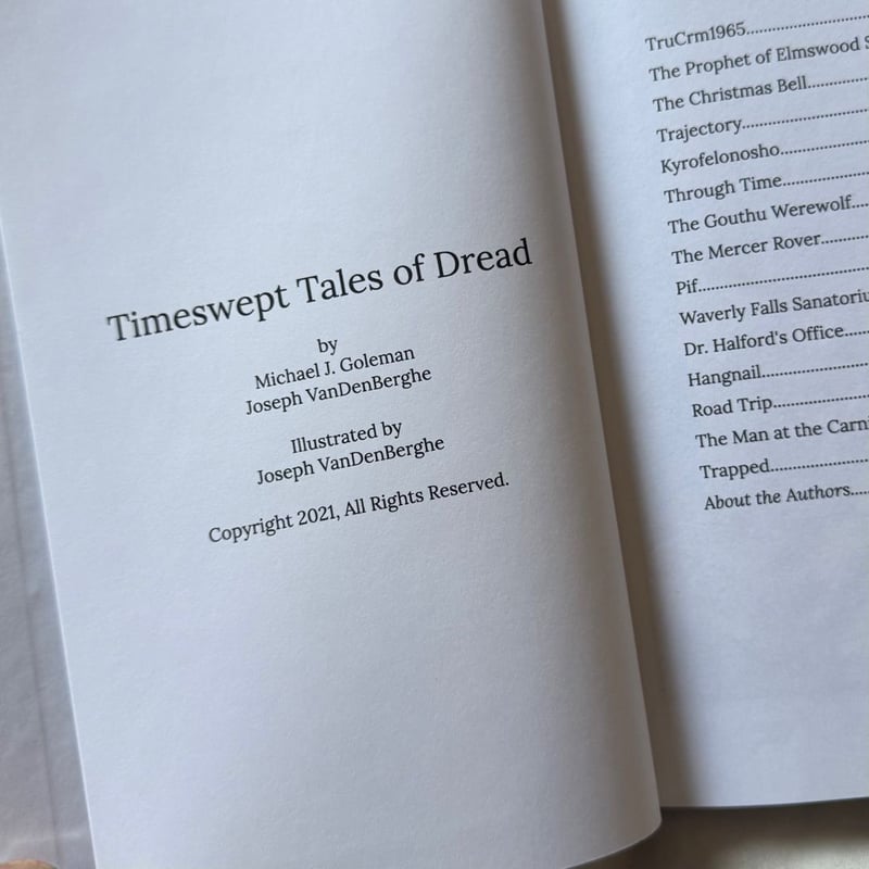 Timeswept Tales of Dread by Michael J. Goleman & Joseph VanDenBerghe ...