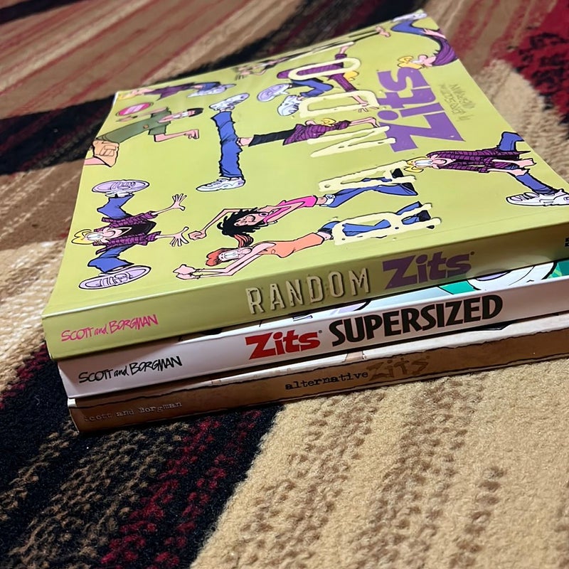  3 Large Books Alternative Zits and Random , and Supersized Zits comic large paperbacks 