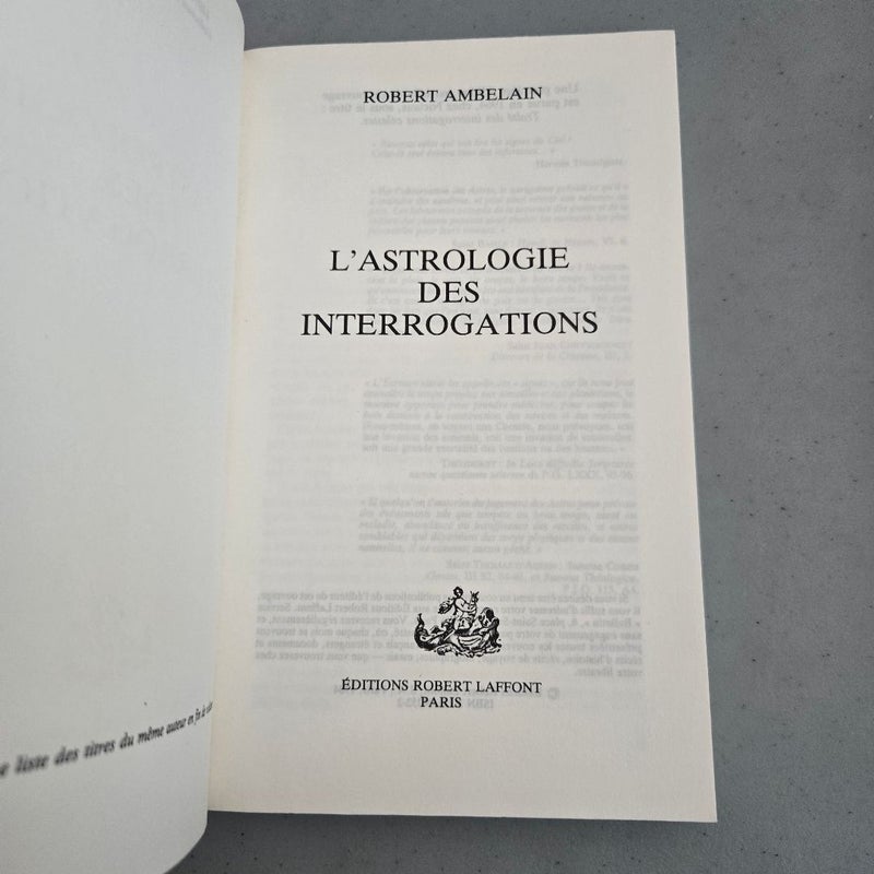 L'Astrologie des Interrogations