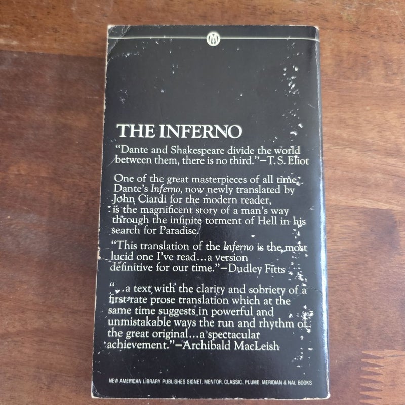 VINTAGE 1954 The Inferno (Written by Dante Alighieri, Translated by John Ciardi) Mentor Book Series