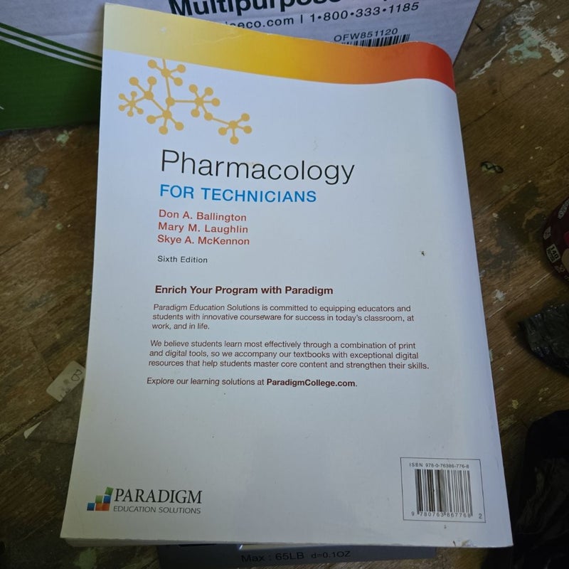 Pharmacology for Technicians