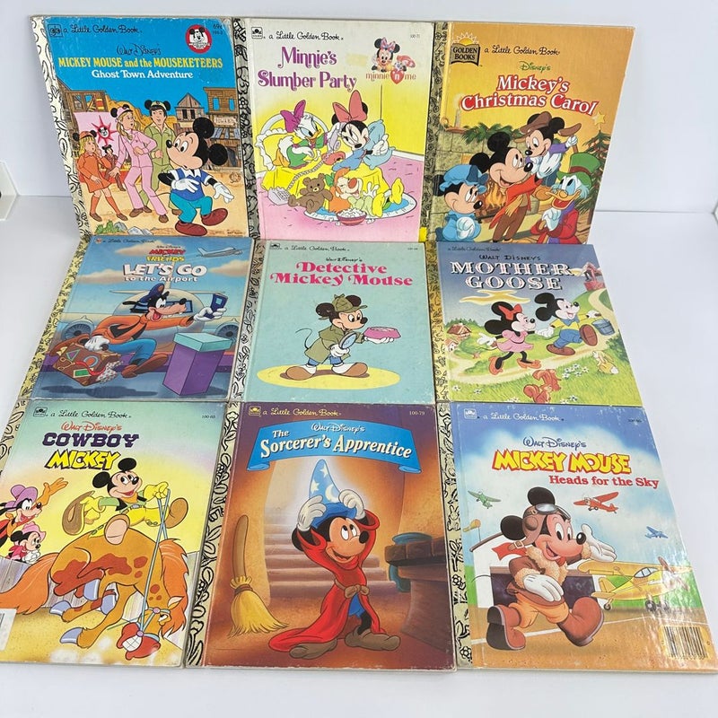 Mickey/Minnie Little Golden Books-Lot of 9