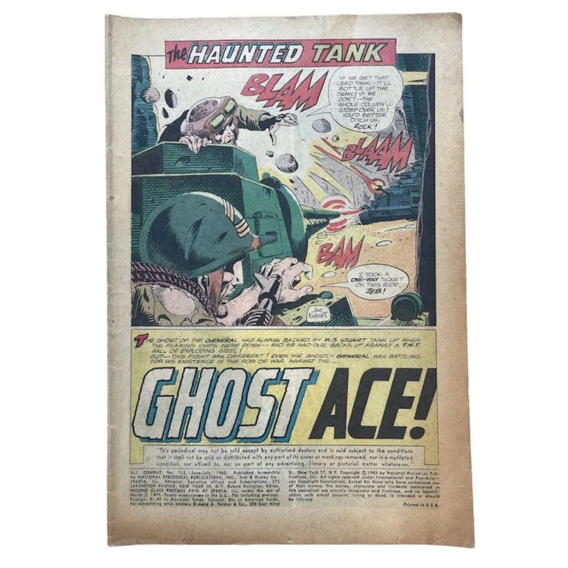 Vintage G.I. Combat DC Comics 1960s Lot of 4 103,09,12,124 Remaindered/Coverless