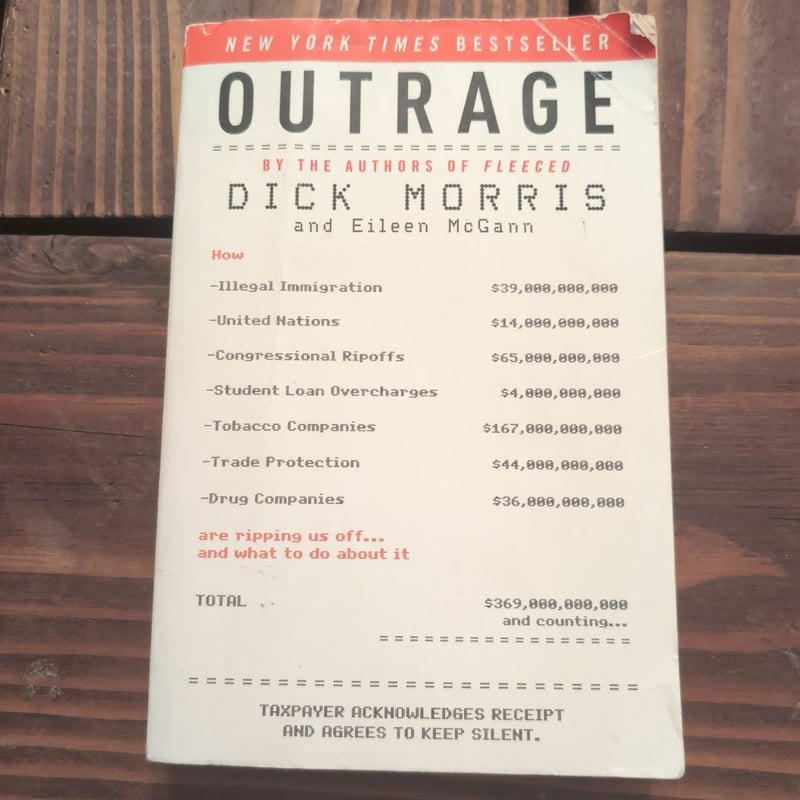 Outrage by Dick Morris; Eileen McGann, Paperback | Pangobooks