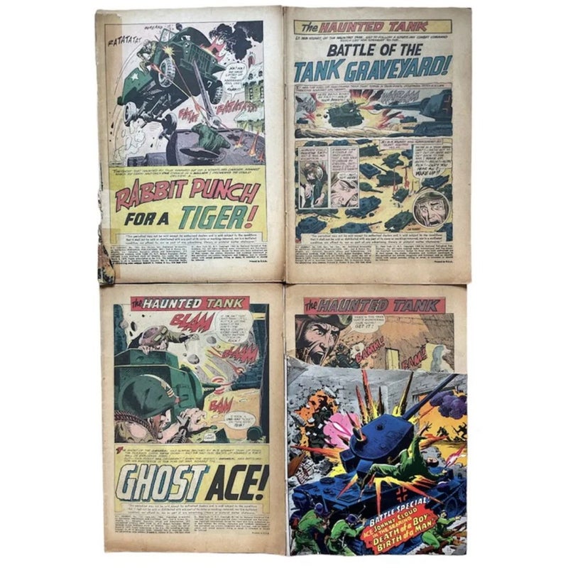Vintage G.I. Combat DC Comics 1960s Lot of 4 103,09,12,124 Remaindered/Coverless