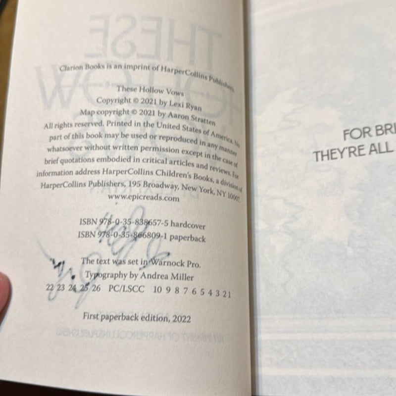 SIGNED These Hollow Vows