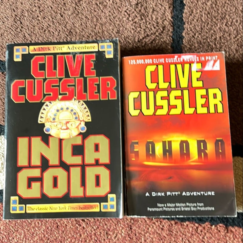 2 Dirk Pitt novels: Inca Gold and Sahara