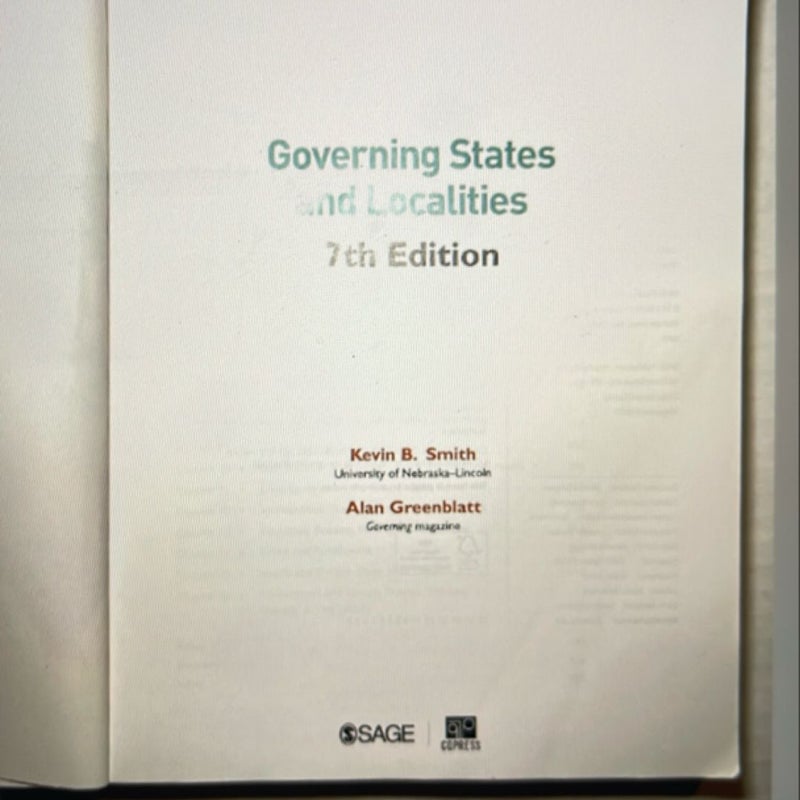 Governing States and Localities 7th Edition