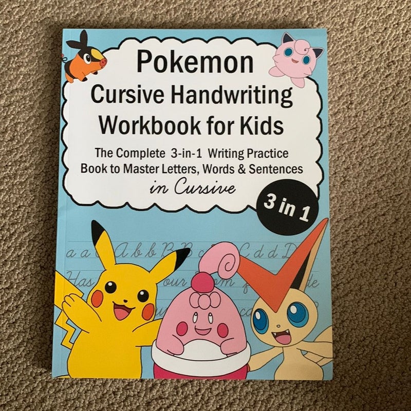 Pokemon Cursive Handwriting Workbook for Kids