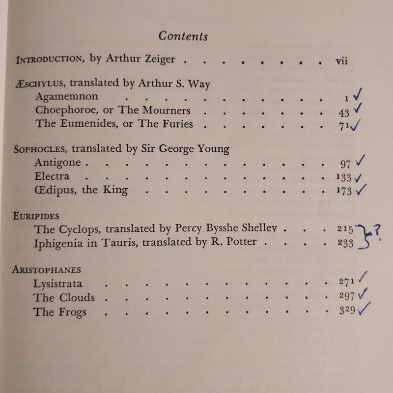 Eleven Plays of the Greek Dramatists