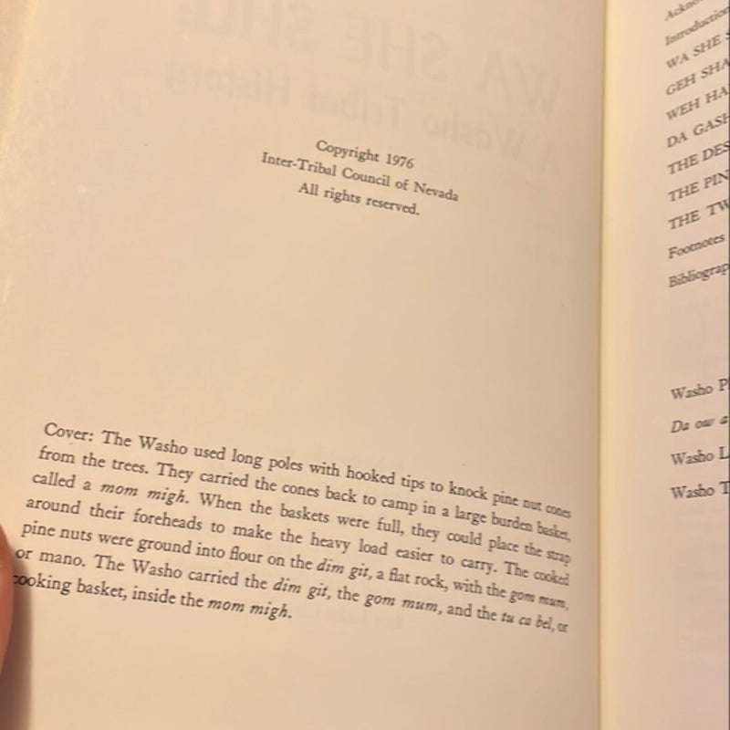 Wa She Shu: A Washo Tribal History