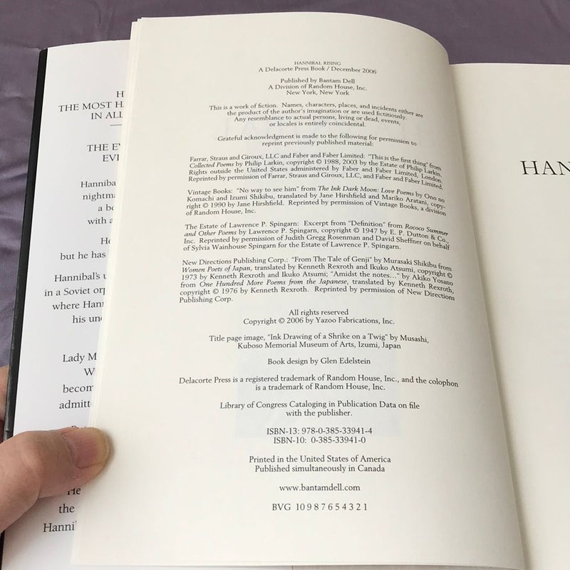 Hannibal Rising * 1st ed./1st