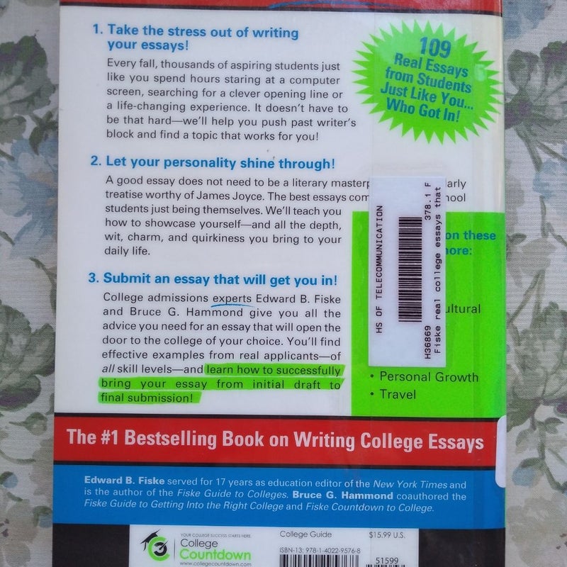 Fiske Real College Essays That Work