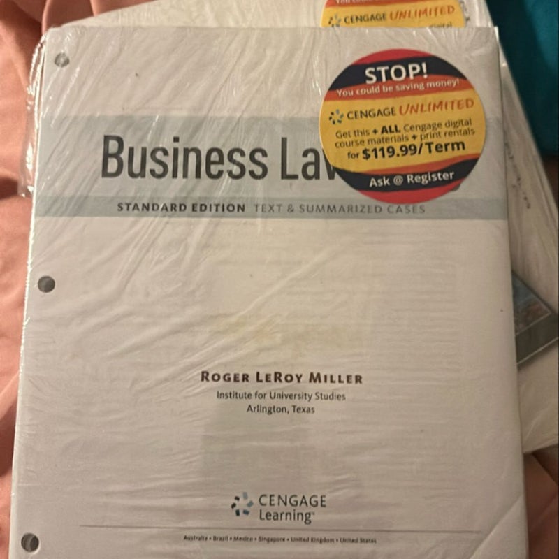 Bundle: Business Law Today, Standard: Text and Summarized Cases, Loose-Leaf Version, 11th + MindTap Business Law, 2 Terms (12 Months) Printed Access Card