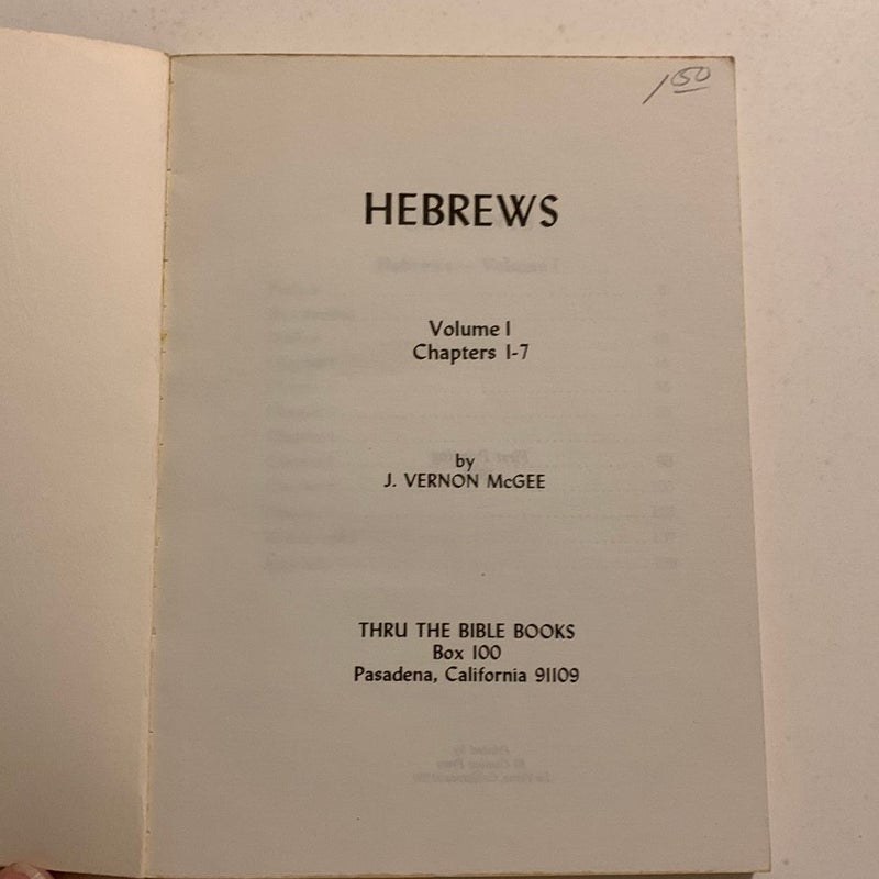 Hebrews Volume 1 and 2