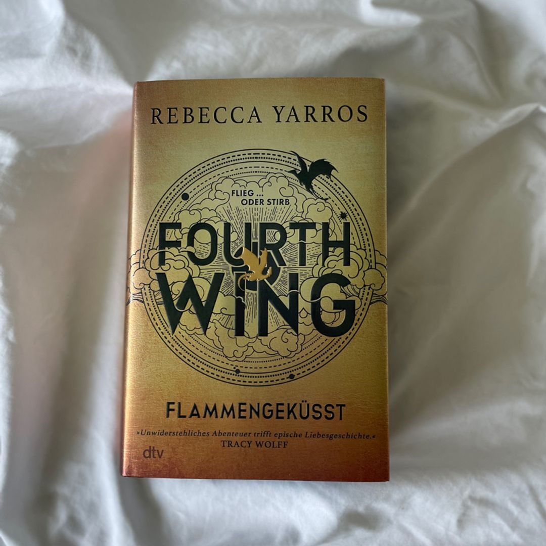 Fourth Wing “Flammrngeküsst” - German Edition with Sprayed