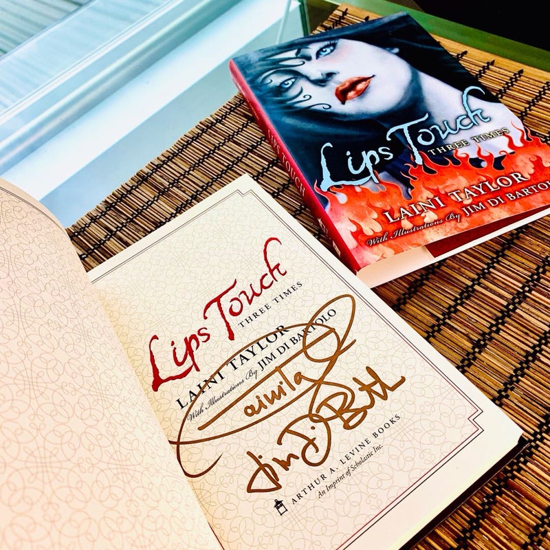 Signed Lips Touch Three Times Laini Taylor Jim DiBartolo Hardcover 1st First