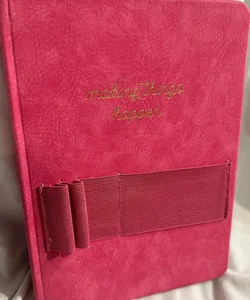 Brand New! Pink Suede Journal with Elastic Pen Holder & Storage 