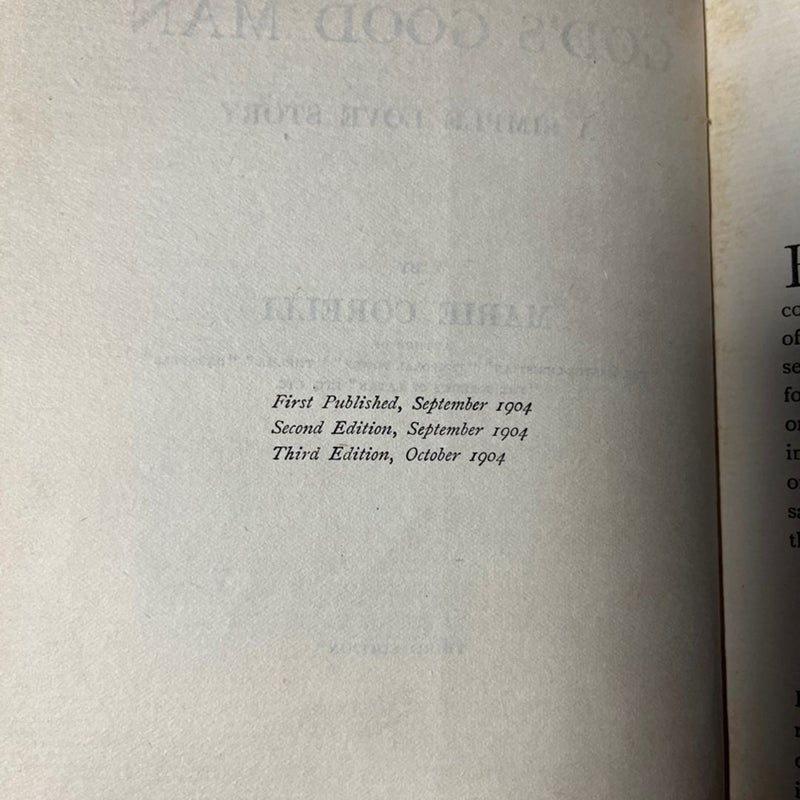 God's Good Man: a simple love story - Vintage Book 1904 THIRD EDITION