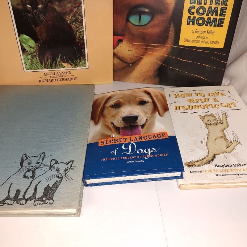 4 Cat books 1 dog book: mix cat/dog books