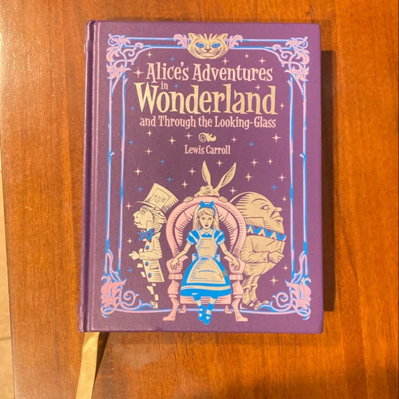 Alice's Adventures in Wonderland and Through the Looking Glass (Barnes and Noble Collectible Classics: Children's Edition) silver sprayed edges