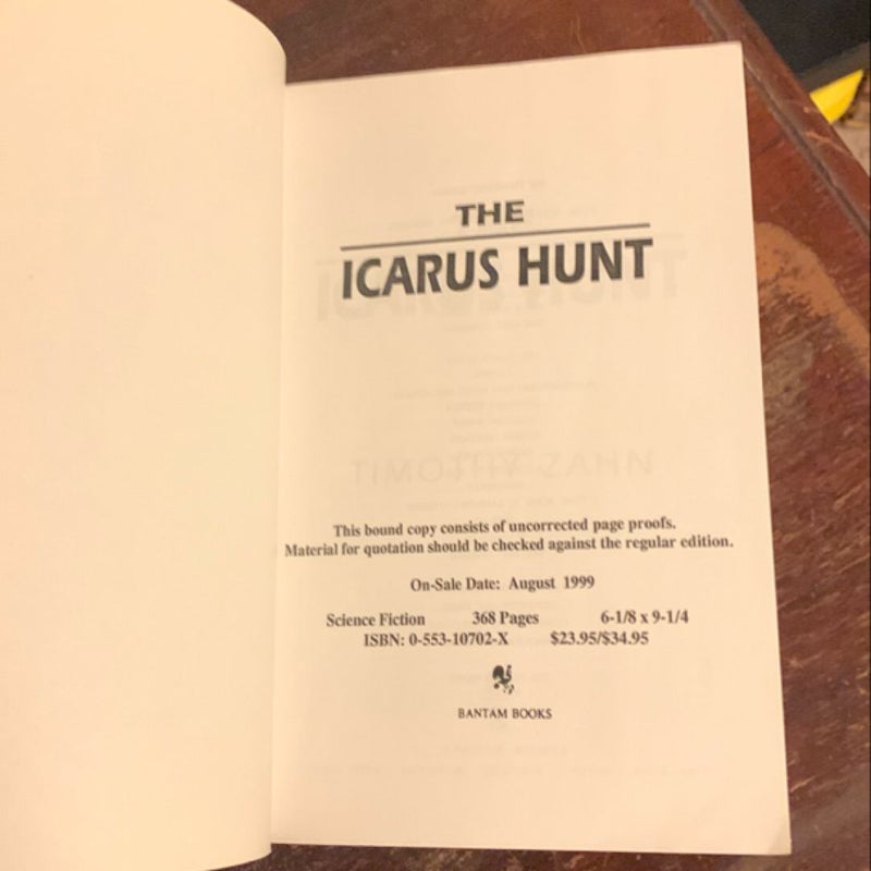 THE ICARUS HUNT - Advance Reading Copy (ARC)