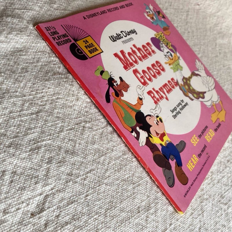 Vintage Walt Disney Presents Mother Goose Rhymes Disneyland Record & Book 312