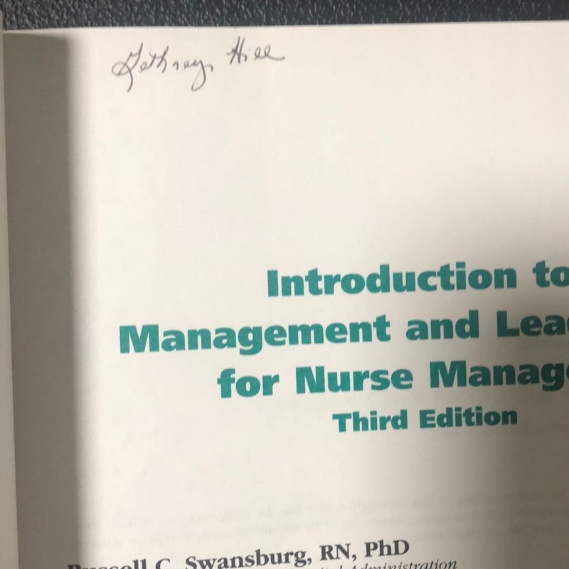 Introduction to Management and Leadership for Nurse Managers