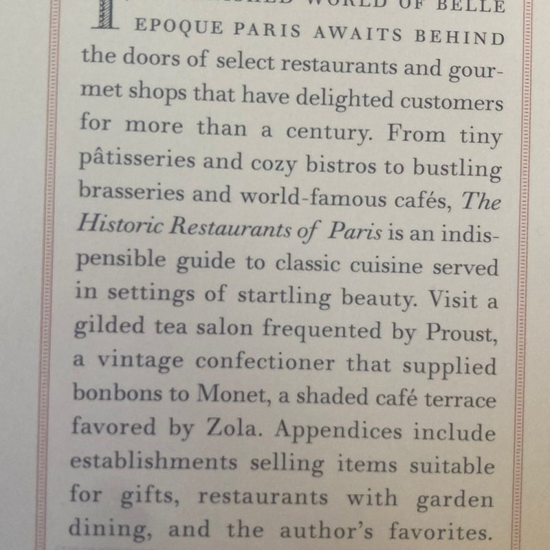 The Historic Restaurants of Paris