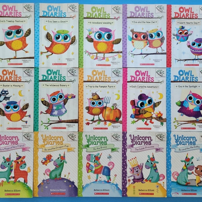 OWL & UNICORN DIARIES BOOK LOT OF 15 ALMOST FULL SET BY REBECCA ELLIOTT BRANCHES by Rebecca Elliott, Paperback | Pangobooks OWL & UNICORN DIARIES BOOK LOT OF 15 ALMOST FULL SET BY REBECCA ELLIOTT BRANCHES by Rebecca Elliott, Paperback | Pangobooks