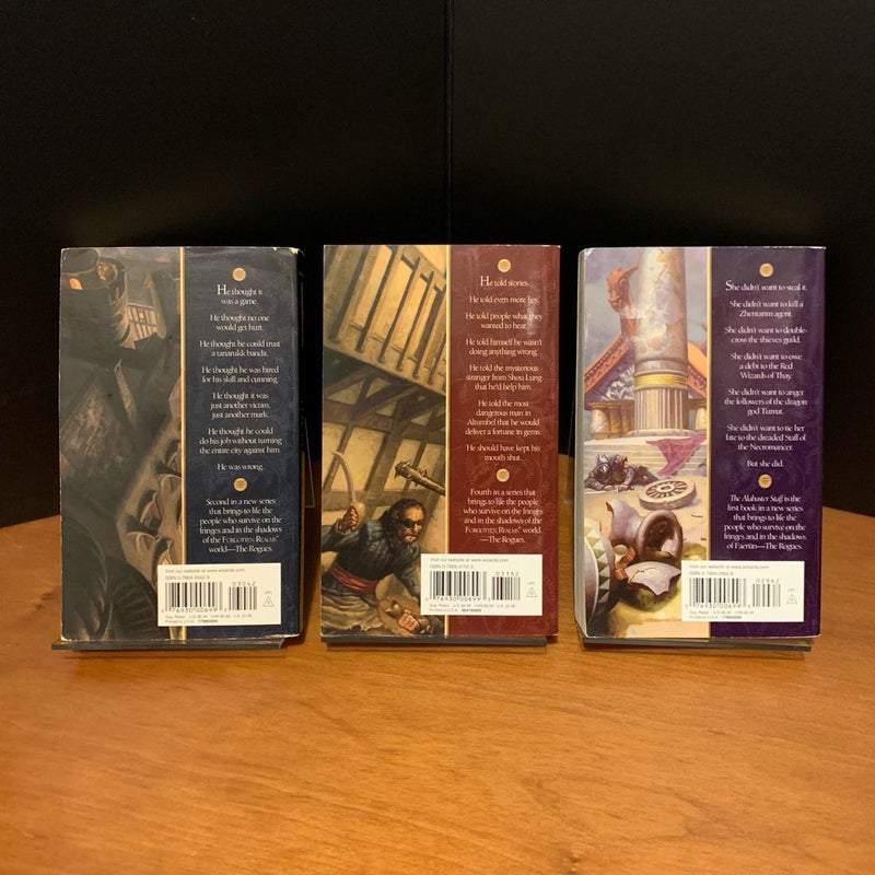 Forgotten Realms: Rogues Series: The Alabaster Staff, The Black Bouquet, The Yellow Silk, All First Edition First Printing