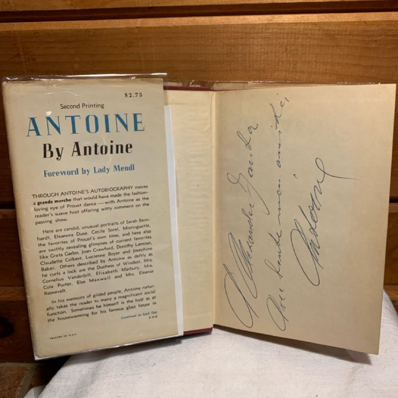 Antoine (INSCRIBED 1st ed.)