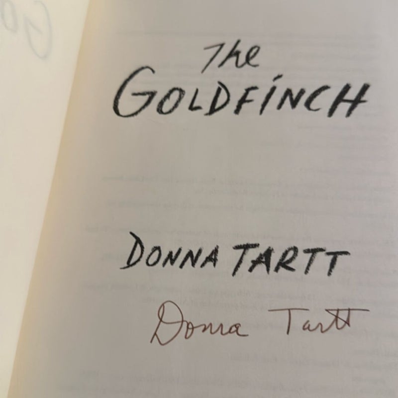 Hand signed by author: The Goldfinch