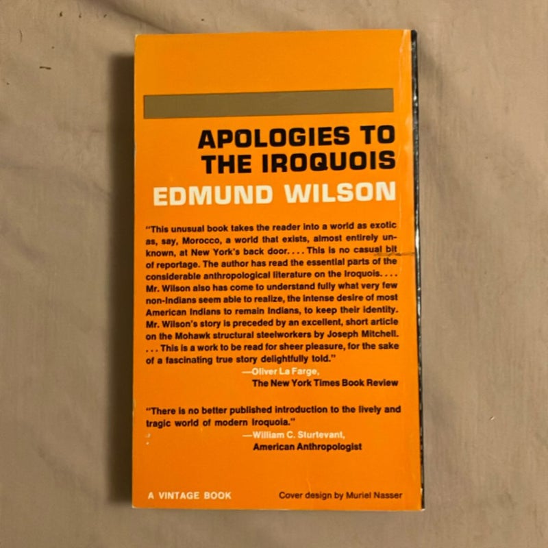 Apologies to the Iroquois
